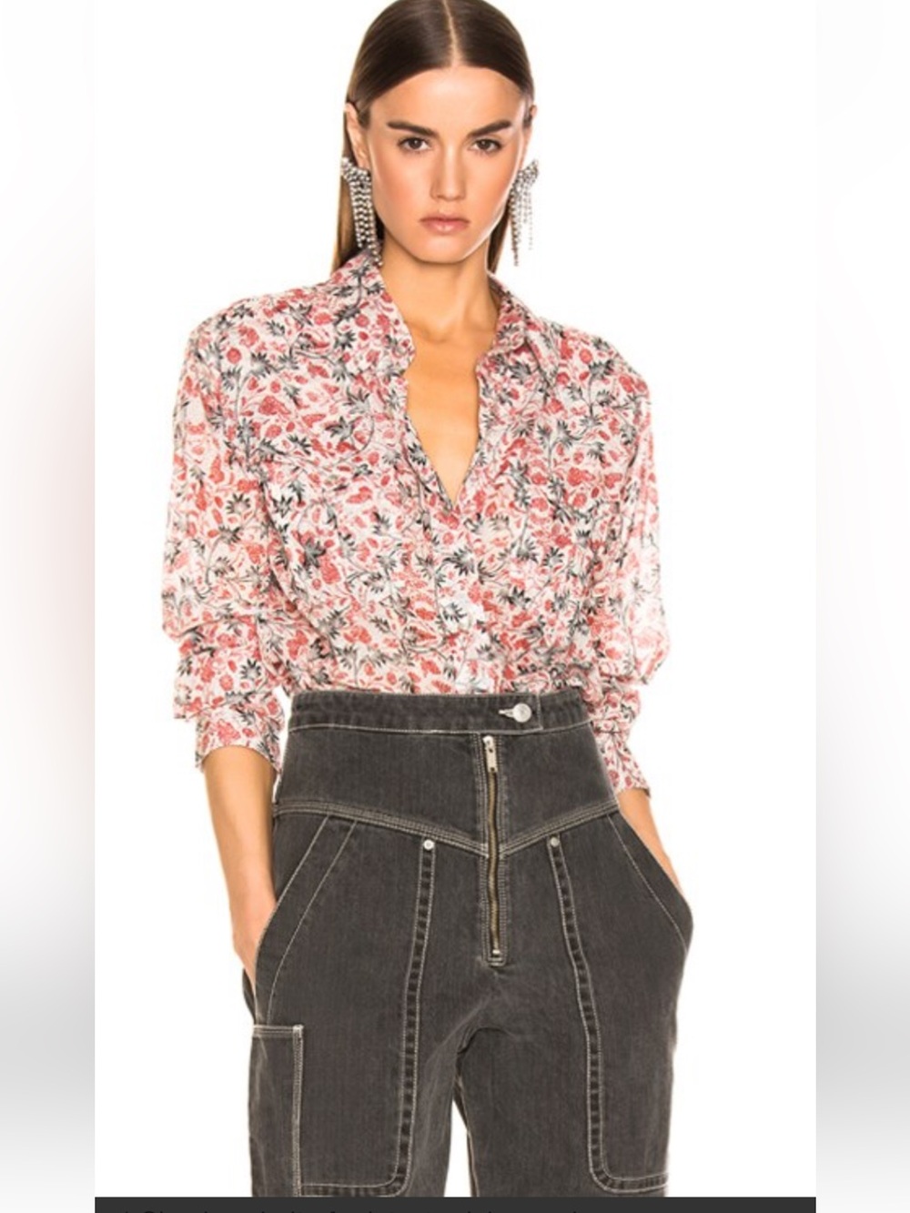 Isabel Marant Etoile- Emilina Pear Snap Button top- FR 34 - US 2